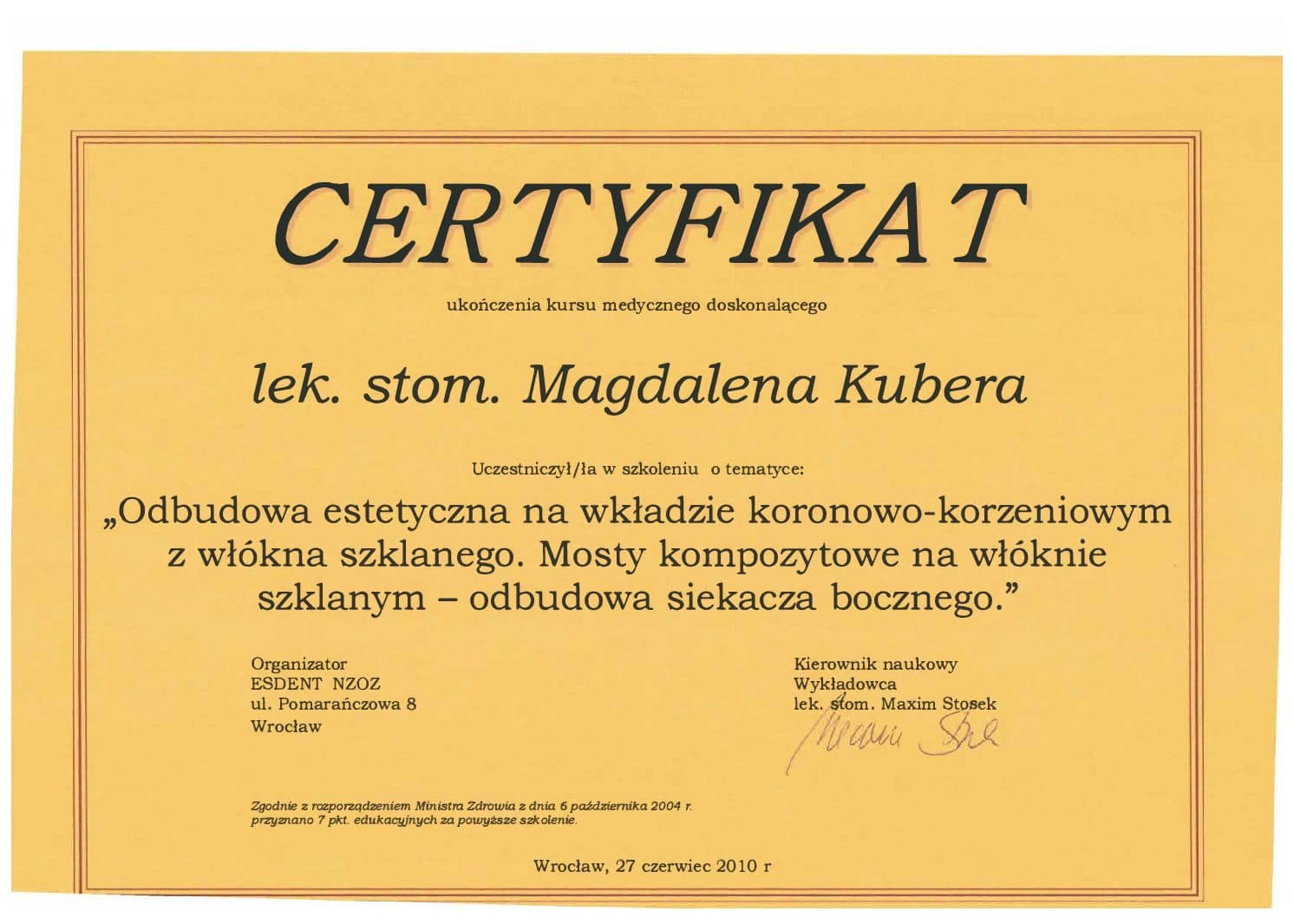 Certificate 60