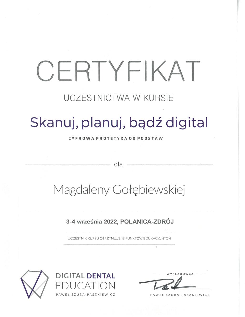 Certificate 20